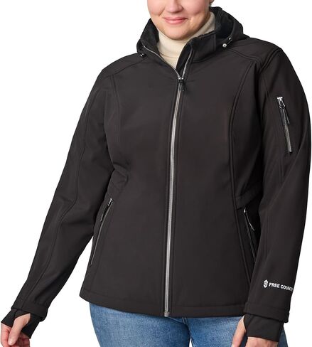 Free Country Women's Softshell Jacket Fleece Fur Lined Insulated Hooded Water & Wind Resistant Coat for Outdoor-Aeris II in Saudi Arabia