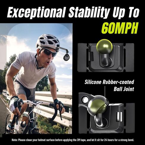 Bike Helmet Mirror for Cycling- 360° Adjustable and Rotatable Safe Rearview Helmet Mirror for Bicycle Riding Accessories and Other Outdoor Activities, Easy to Install in Kuwait