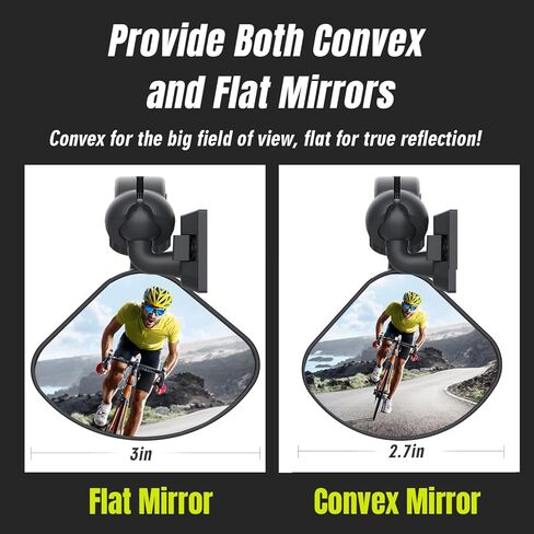 Bike Helmet Mirror for Cycling- 360° Adjustable and Rotatable Safe Rearview Helmet Mirror for Bicycle Riding Accessories and Other Outdoor Activities, Easy to Install in Kuwait