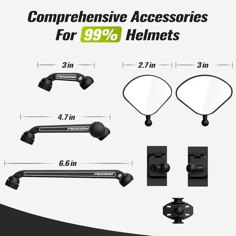 Bike Helmet Mirror for Cycling- 360° Adjustable and Rotatable Safe Rearview Helmet Mirror for Bicycle Riding Accessories and Other Outdoor Activities, Easy to Install in Kuwait