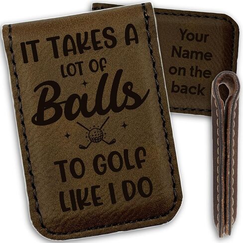 Personalized Faux Leather Money Clip for Men | Monogram Laser Engraved Slim Magnetic Money Clip Wallet Cash Holder for Credit Cards, Notes | Custom Father's Day Gifts for Dad, Husband, Boyfriend in Saudi Arabia