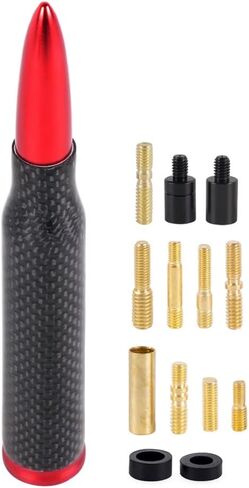 Universal 50 Cal Bullet Antenna,Fits for All Chevy GMC Ford Jeep Dodge Toyota 5.5" AM/FM Radio Universal Carbon Fiber Antenna (Blue) in Kuwait