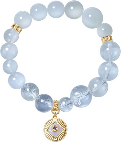Five Elements Solid 925 Sterling Silver 18K Gold/White Gold Vermeil Crystal Gemstone Beads Bracelet gift for women in Saudi Arabia