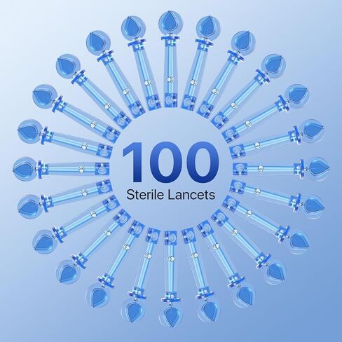 شرائط اختبار جلوكوز الدم من ريروجا، 100 شريط اختبار سكر الدم لمرض السكري، 100 عدد مشارط الدم، نظام مراقبة جلوكوز الدم فقط G-421 in Kuwait