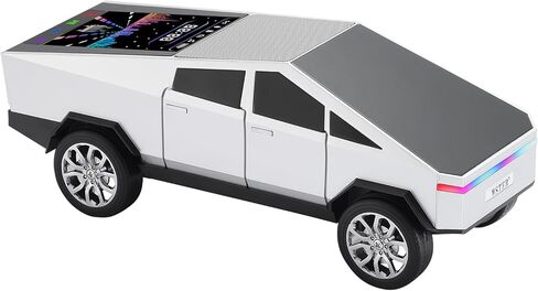 WS-580 مكبر صوت بلوتوث طبق الأصل مع شاشة عرض LED - TWS، FM، USB/TF، مصابيح أمامية LED، ميكروفون، هدية عملية لمحبي موديلات السيارات، ومستخدمي الصوت وهواة التكنولوجيا (أسود) in Kuwait