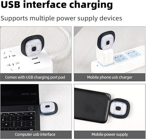 قبعة للجنسين مع ضوء LED، هدايا عيد الميلاد للرجال والنساء والأب والأب USB قبعات المصابيح الأمامية القابلة لإعادة الشحن (ندفة الثلج) in Kuwait