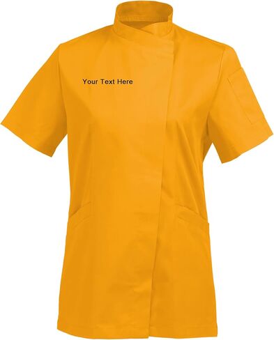 Personalized Embroidered Women's Short-Sleeve Chef Coat Jacket - Add Your Embroidered Text in Saudi Arabia