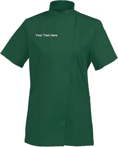 Personalized Embroidered Women's Short-Sleeve Chef Coat Jacket - Add Your Embroidered Text in Saudi Arabia