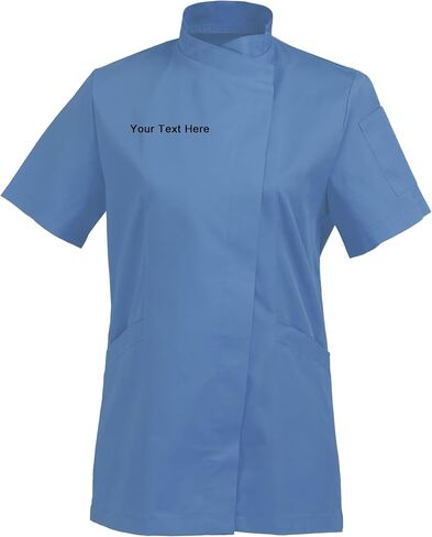 Personalized Embroidered Women's Short-Sleeve Chef Coat Jacket - Add Your Embroidered Text in Saudi Arabia