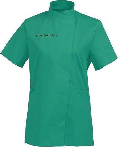 Personalized Embroidered Women's Short-Sleeve Chef Coat Jacket - Add Your Embroidered Text in Saudi Arabia