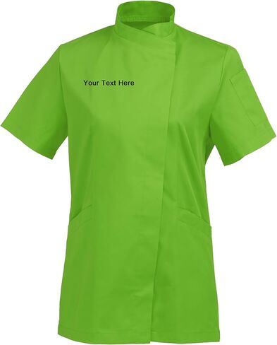 Personalized Embroidered Women's Short-Sleeve Chef Coat Jacket - Add Your Embroidered Text in Saudi Arabia