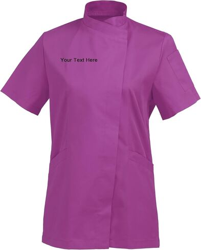Personalized Embroidered Women's Short-Sleeve Chef Coat Jacket - Add Your Embroidered Text in Saudi Arabia
