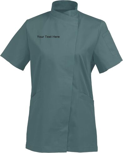 Personalized Embroidered Women's Short-Sleeve Chef Coat Jacket - Add Your Embroidered Text in Saudi Arabia