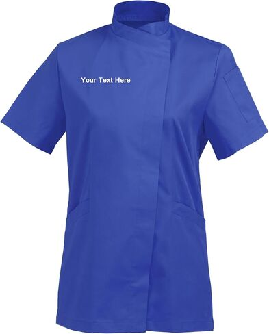 Personalized Embroidered Women's Short-Sleeve Chef Coat Jacket - Add Your Embroidered Text in Saudi Arabia