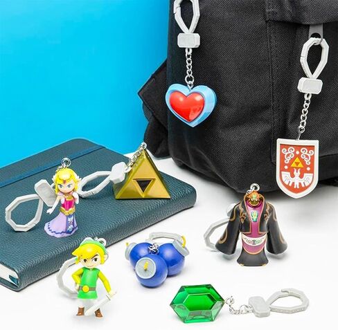 Legend of Zelda Blind Bags 3 Pack - Bundle with 3 Video Game Backpack Buddy Keychain Mystery Figures Plus Stickers, More | Legend of Zelda Bag Clips for Adults in Saudi Arabia