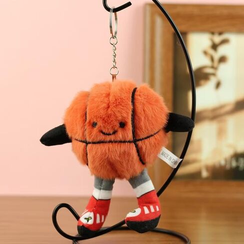 لطيف سلسلة المفاتيح كرة السلة القطيفة كرة السلة كيرينغ سحر حقيبة يد قلادة in Kuwait
