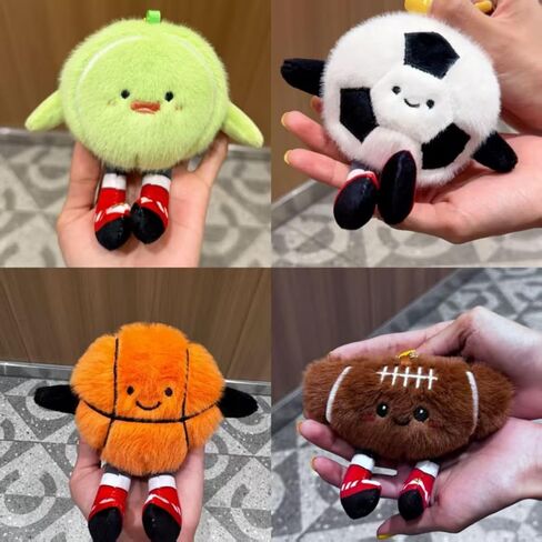 لطيف سلسلة المفاتيح كرة السلة القطيفة كرة السلة كيرينغ سحر حقيبة يد قلادة in Kuwait