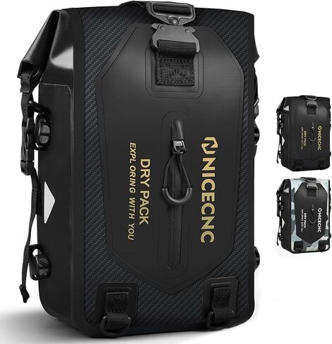 NICECNC Waterproof Motorcycle Backpack 40L, 500D PVC Universal Motorcycle Rear Seat Bag Dry Bag Multi-functional Motorcycle Tail Bag Helmet Luggage Bag for Riding Camping Boating, Grey in Kuwait