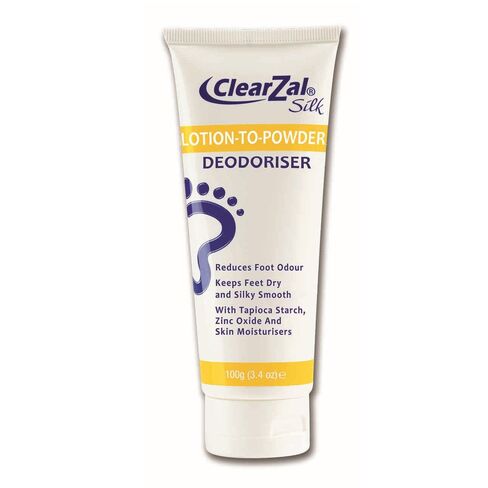 Clearzal Lotion to Powder, Deodorizing and Odor Eliminating Foot Cream That Goes On As a Cream and Dries To Powder, Leaves Feet Dry and Silky Smooth, 3.4 Ounce Tube in Saudi Arabia
