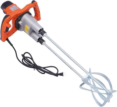 DYNAMI Double-Paddle Electric Mortar Stirrer,2800W Double-handle Electric Cement Mixer,High Low 6 Adjustable Speed,for Mixing Mud, Cement, Mortar, Paint, Fodder (Red) in Saudi Arabia