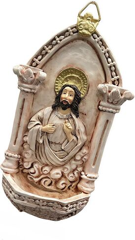 خمر الراتنج المقدس الجدار نافورة ديكور المنزل الماء المقدس الخط النحت للاستخدام الداخلي والخارجي الراتنج حاوية الماء المقدس in Kuwait