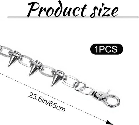 Rivet Pants Chain Hip Hop Punk Jeans Chains Goth Punk Silver-tone Spike Waist Chain Rock Belt Chains Body Jewelry Accessory for Women Men Cool Wallet Biker Keychain Trouser Christmas in Kuwait