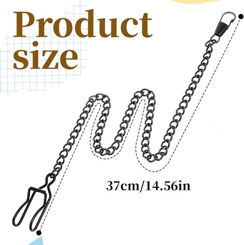 Pocket Watch Chain Vintage Metal Watch Chain Vest Chains Black Clip (14.5 Inch) in Saudi Arabia