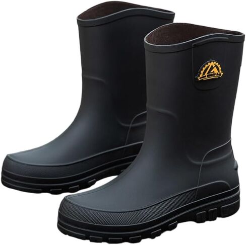 Men's large-sized fashionable waterproof boots - Anti-slip, mid-calf length, suitable for outdoor and fishing activities in Saudi Arabia