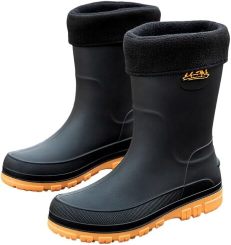 Men's large-sized fashionable waterproof boots - Anti-slip, mid-calf length, suitable for outdoor and fishing activities in Saudi Arabia