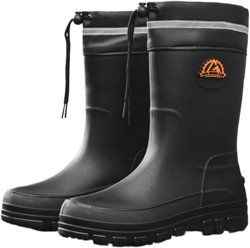 Men's large-sized fashionable waterproof boots - Anti-slip, mid-calf length, suitable for outdoor and fishing activities in Saudi Arabia