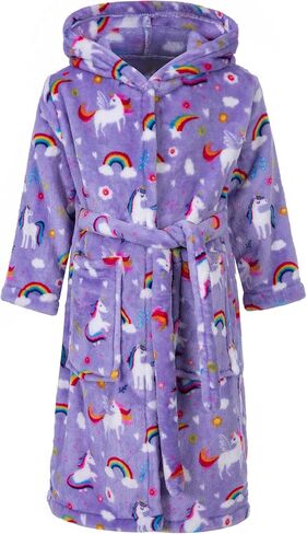 Kids Toddler Cartoon Unicorn Hooded Robe Pajamas Bathrobe Children Sleepwear in Saudi Arabia