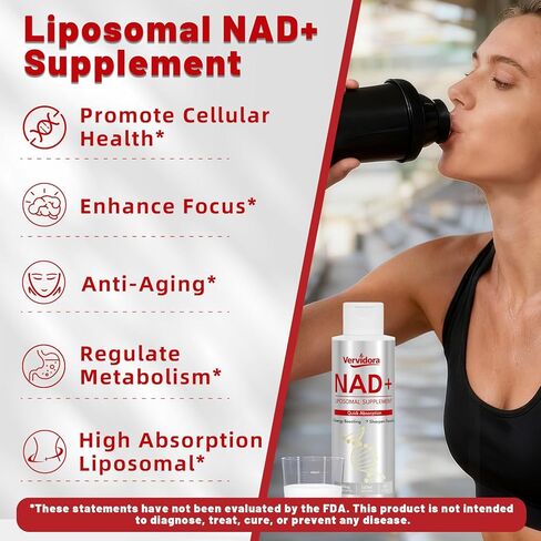 Liposomal NAD+ Supplement, NAD+ Liquid Supplement with High Absorption for Anti-Aging, Cellular Health, Enhance Focus, Energy&Metabolism Support, Liposomal NAD+ Supplements for Women& Men in Saudi Arabia