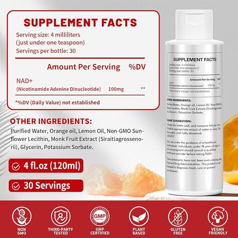 Liposomal NAD+ Supplement, NAD+ Liquid Supplement with High Absorption for Anti-Aging, Cellular Health, Enhance Focus, Energy&Metabolism Support, Liposomal NAD+ Supplements for Women& Men in Saudi Arabia