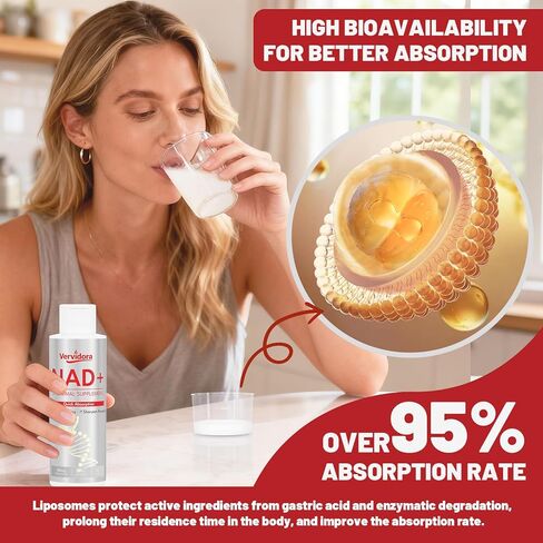 Liposomal NAD+ Supplement, NAD+ Liquid Supplement with High Absorption for Anti-Aging, Cellular Health, Enhance Focus, Energy&Metabolism Support, Liposomal NAD+ Supplements for Women& Men in Saudi Arabia