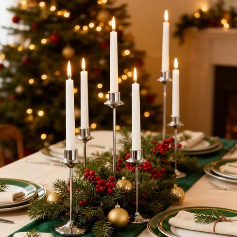 Joyyy Weighted Candlestick Holders Candle Stick Holder for Candlesticks, Vintage Metal Candelabra Candlestick Holders Candle Stand for Holiday Fireplace Party Dining Home Set of 6 (Gold) in Saudi Arabia