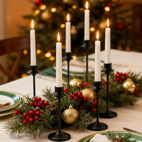 Joyyy Weighted Candlestick Holders Candle Stick Holder for Candlesticks, Vintage Metal Candelabra Candlestick Holders Candle Stand for Holiday Fireplace Party Dining Home Set of 6 (Gold) in Saudi Arabia
