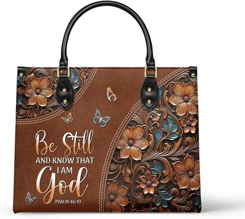 Bible Leather Handbag For Christian Women, Premium Vegan Leather, Zipper - Christmas Gift For Wife, Mom, Grandma in Saudi Arabia