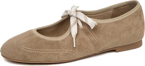 Lace up Ballet Flats for Women Round Toe Slip On Mary Jane Flats Comfortable Strappy Ballerina Shoes in Kuwait