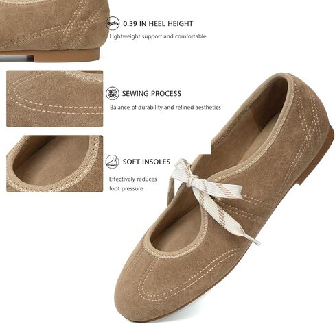 Lace up Ballet Flats for Women Round Toe Slip On Mary Jane Flats Comfortable Strappy Ballerina Shoes in Kuwait