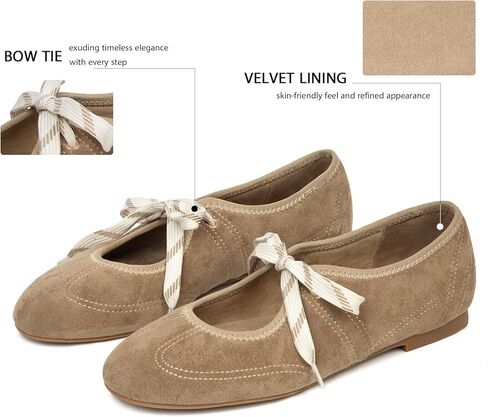 Lace up Ballet Flats for Women Round Toe Slip On Mary Jane Flats Comfortable Strappy Ballerina Shoes in Kuwait