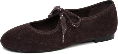 Lace up Ballet Flats for Women Round Toe Slip On Mary Jane Flats Comfortable Strappy Ballerina Shoes in Kuwait
