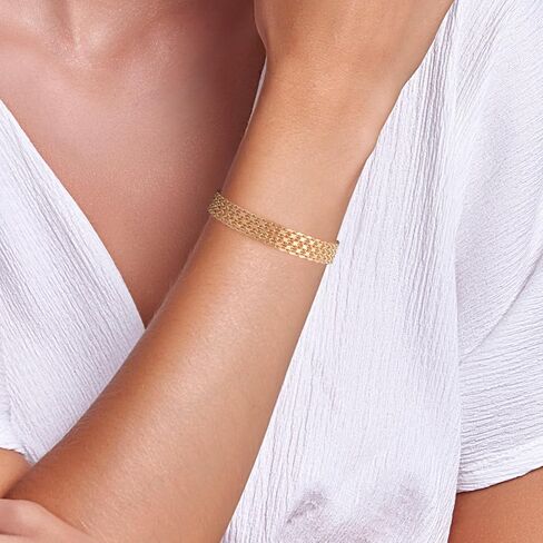 سوار 14K مطلية بالذهب أساور للنساء أساور مطلية بالذهب للنساء توسيع سلسلة سوار مجوهرات هدية للنساء 6.5/7/7.5/8/8.5in in Kuwait