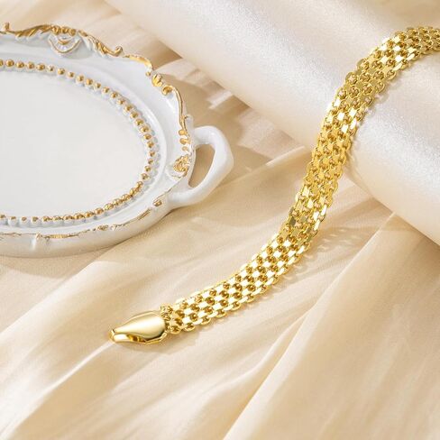 سوار 14K مطلية بالذهب أساور للنساء أساور مطلية بالذهب للنساء توسيع سلسلة سوار مجوهرات هدية للنساء 6.5/7/7.5/8/8.5in in Kuwait