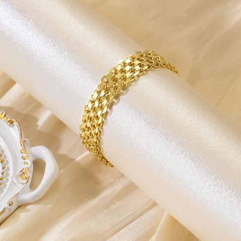 سوار 14K مطلية بالذهب أساور للنساء أساور مطلية بالذهب للنساء توسيع سلسلة سوار مجوهرات هدية للنساء 6.5/7/7.5/8/8.5in in Kuwait