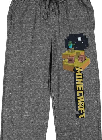 Minecraft Title Scene Men's Heather Gray Sleep Pajama Pants in Saudi Arabia