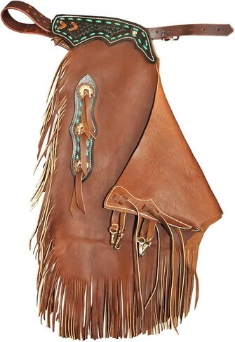 Western Leather Chinks Chaps Basket Weave Hand Tooled for Men Women Kids Custom Made ST-CHI-009 in Saudi Arabia