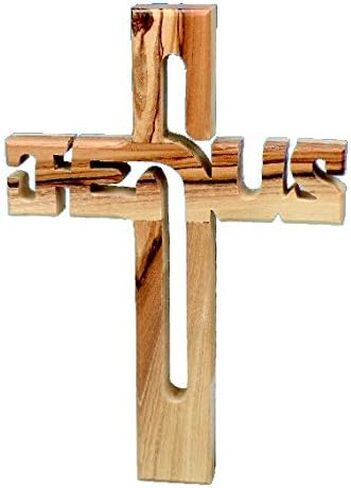 MaMeMi wooden cross olive wood for the wall in gift box. Original from the Holy Land in Kuwait