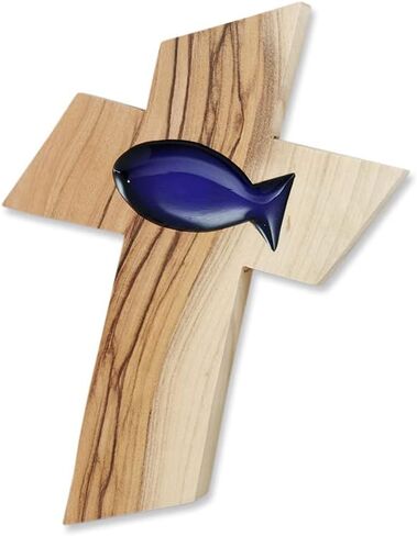 MaMeMi wooden cross olive wood for the wall in gift box. Original from the Holy Land in Kuwait