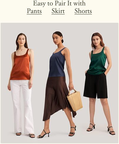 LilySilk 100% Silk Camisole for Women U Neck U Back Soft Breathable Silk Tank Top Ladies Sleeveless Cami Tops Summer in Saudi Arabia