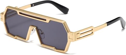 Retro Steampunk Sunglasses for Men Fashion Cool One Piece Irregular Metal Frame Sunglasses in Saudi Arabia